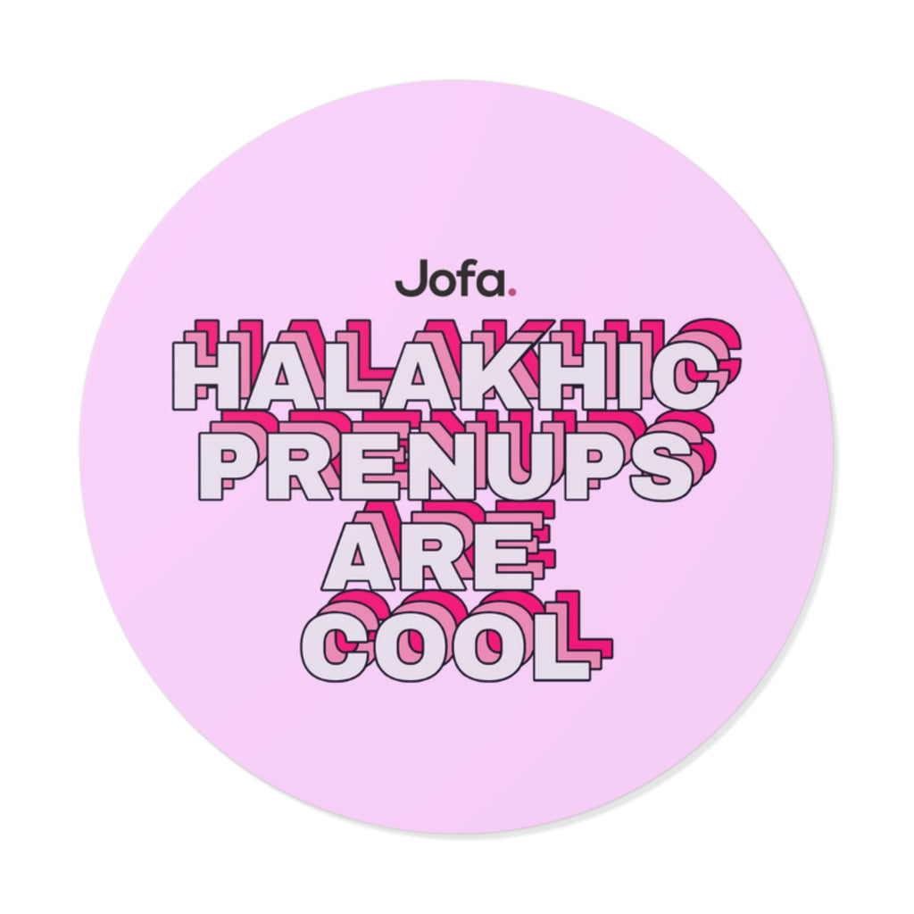 Vinyl Sticker: Halakhic Prenups are Cool - PINK