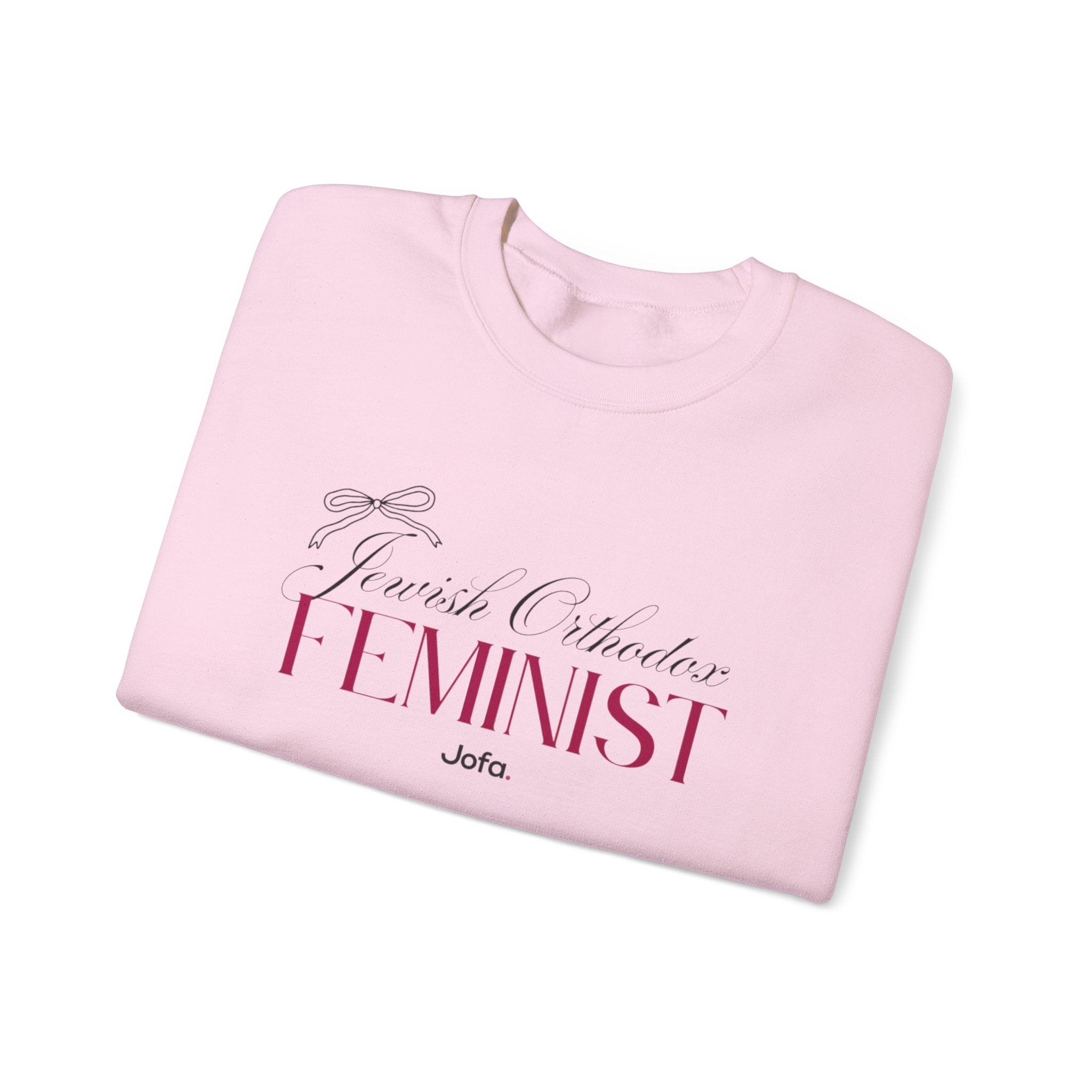 Pink Bow Jewish Orthodox Feminist Sweatshirt