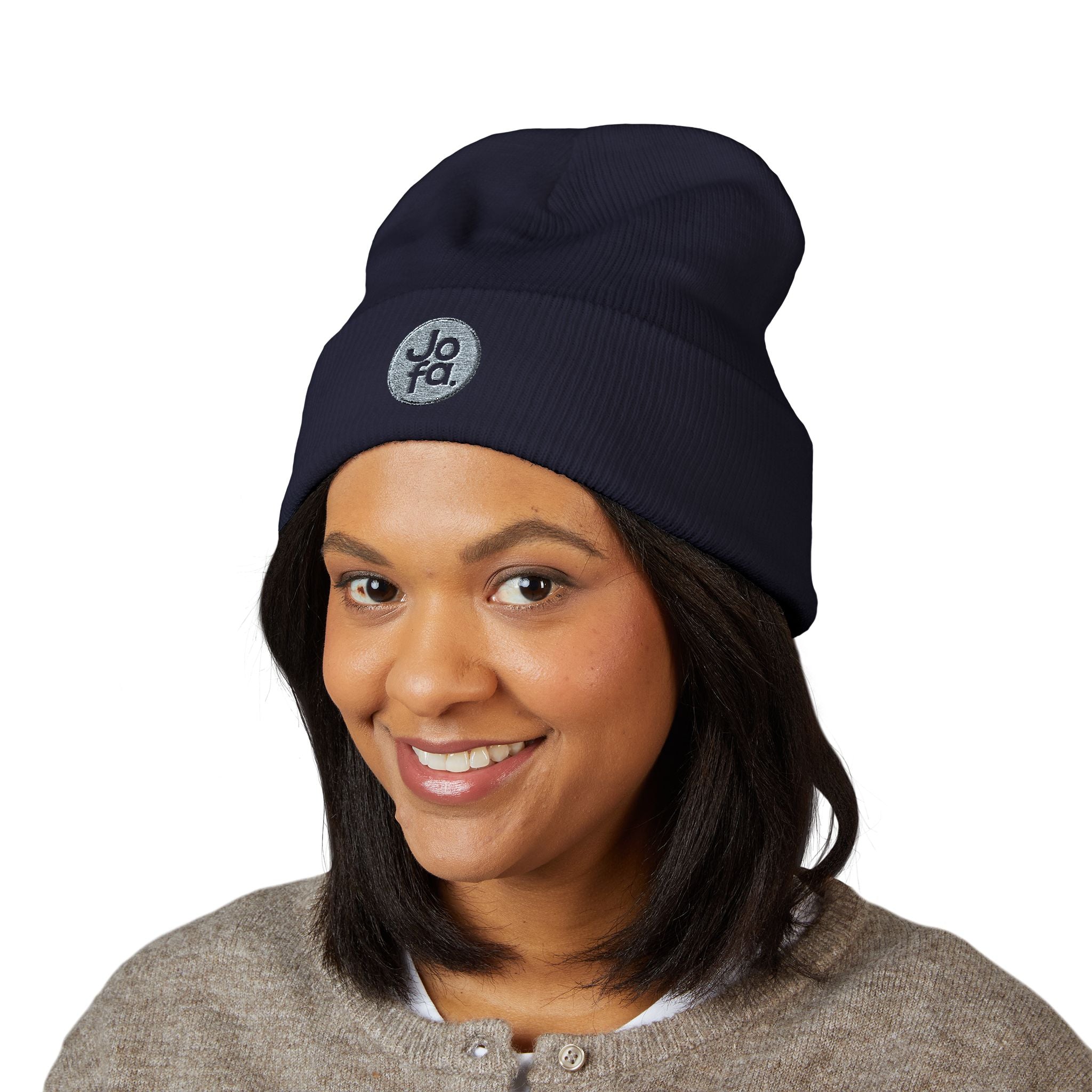 Jofa Classic Cuffed Beanie - SILVER/BLUE LOGO