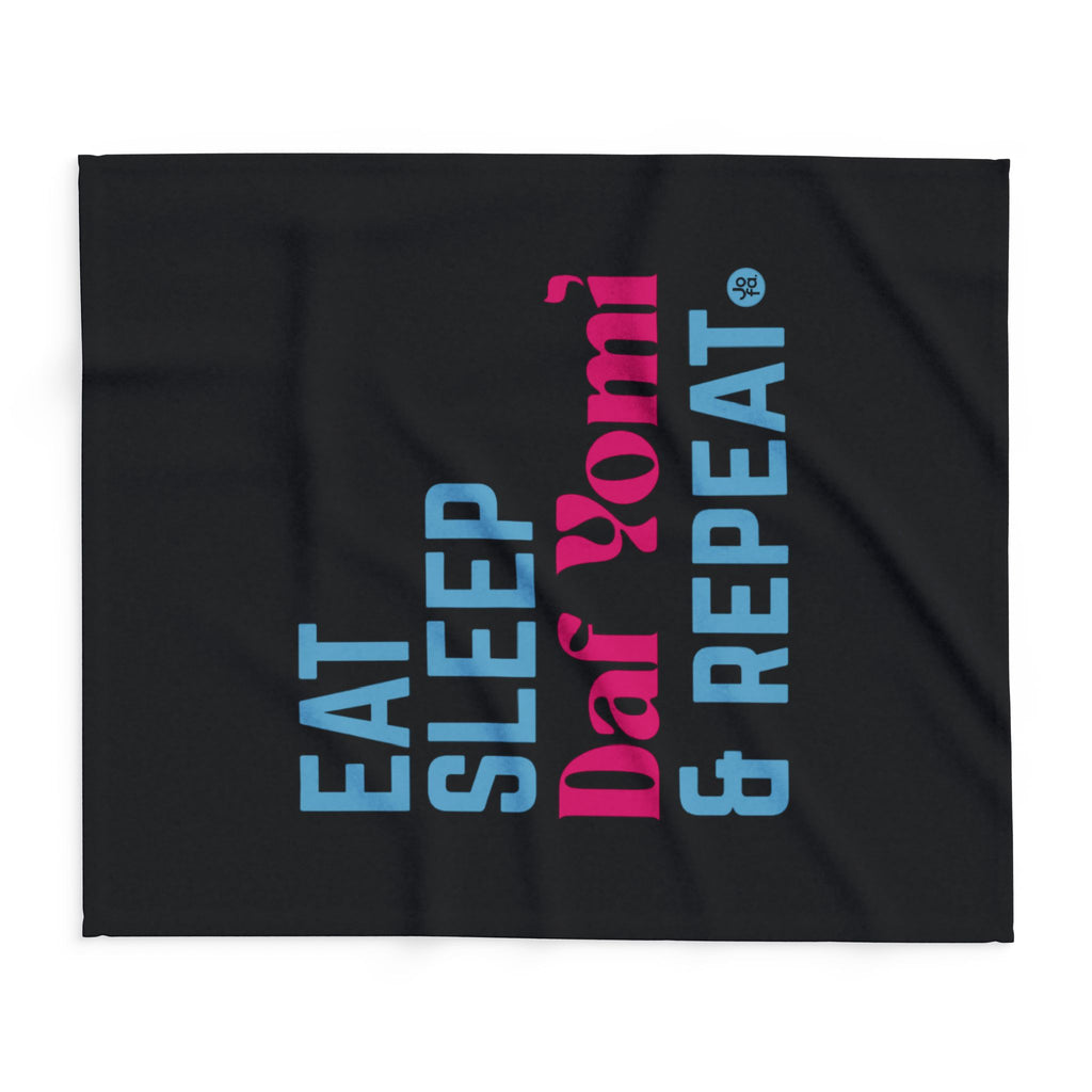 Eat, Sleep, Daf Yomi, & Repeat Fleece Blanket