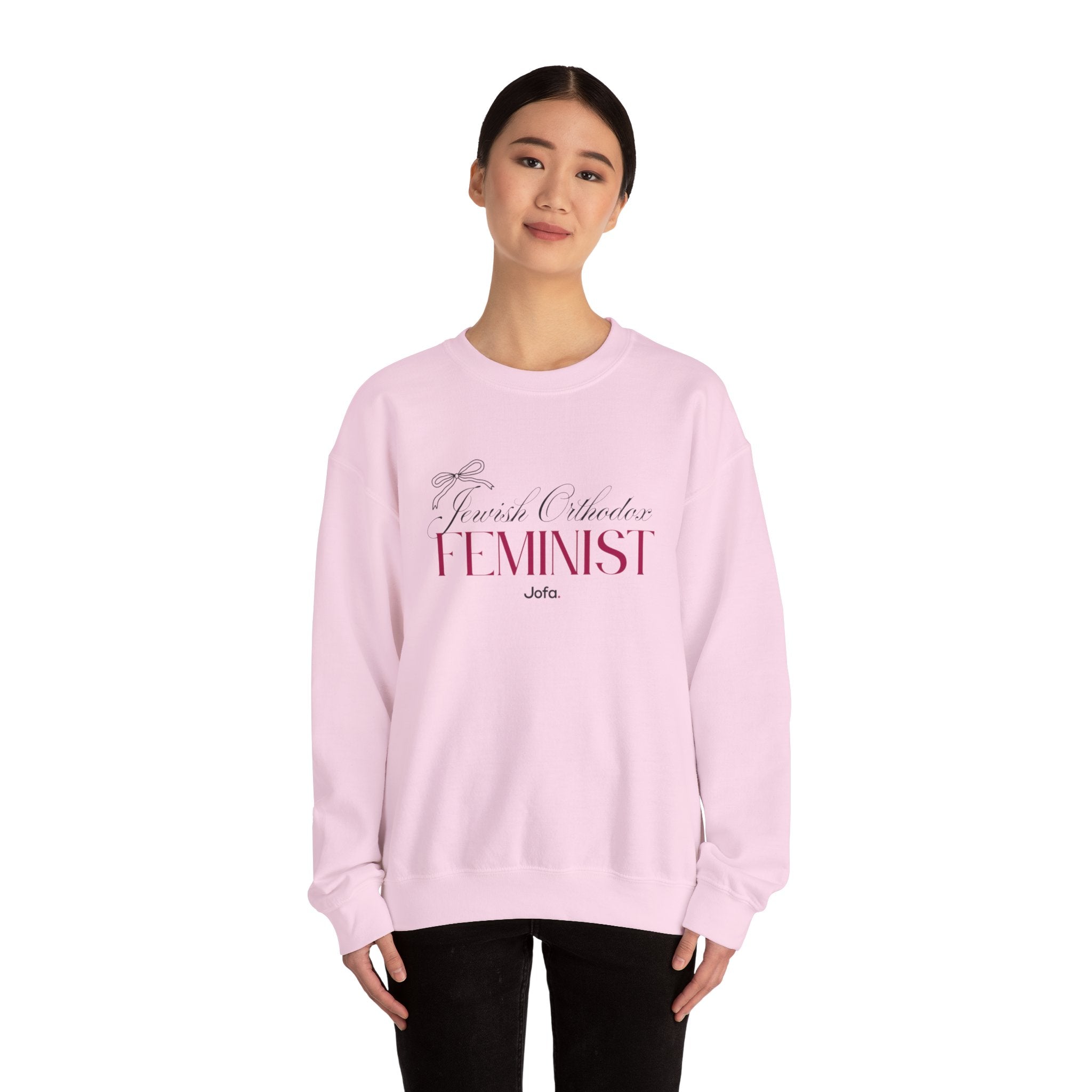 Pink Bow Jewish Orthodox Feminist Sweatshirt
